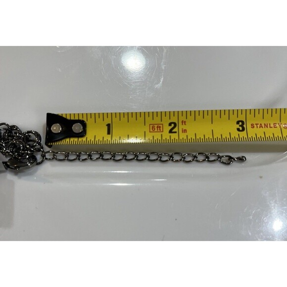 Gun Metal Peter Pan Collar Chain Link Necklace Set Whimsigoth Fairy Grunge - Picture 6 of 8